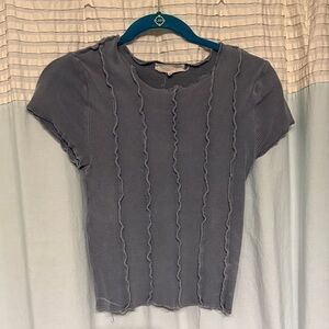 The Buckle Gilded Intent Grey Women's Short Sleeve Crop Top
